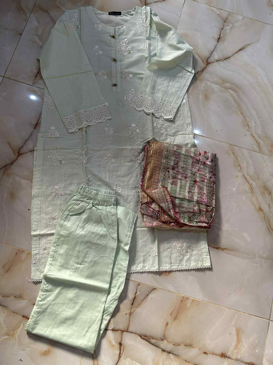 J. 03 PC STITCH SUIT / LIGHT GREEN