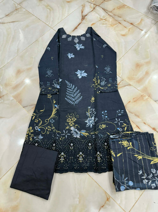 TAWAKAL 03 PC STITCH SUIT / BLUE