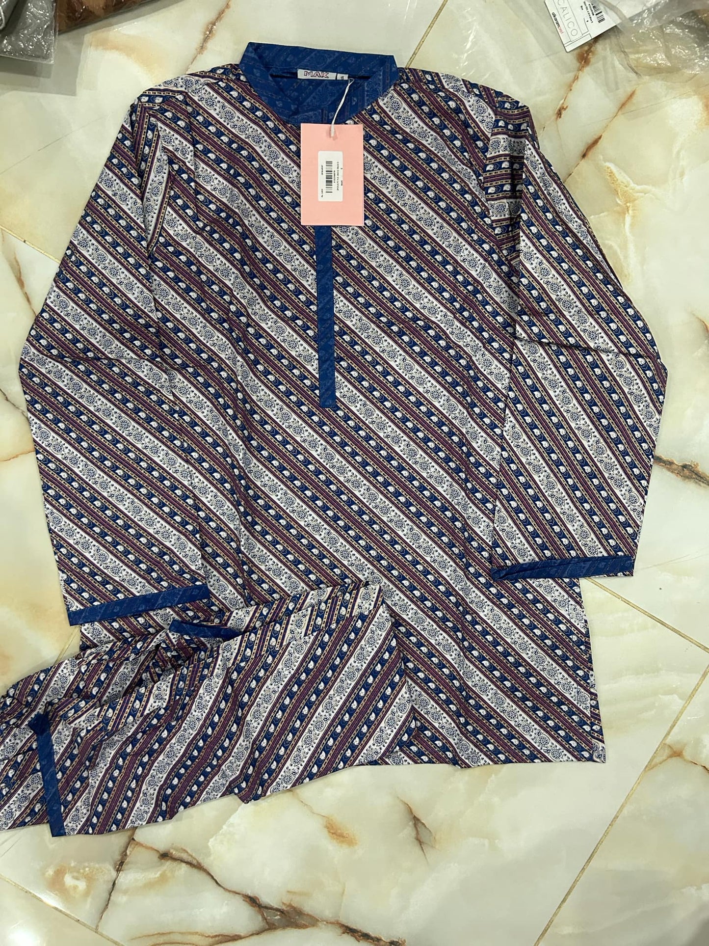 al karam 02 pcs stitch suit / multi blue