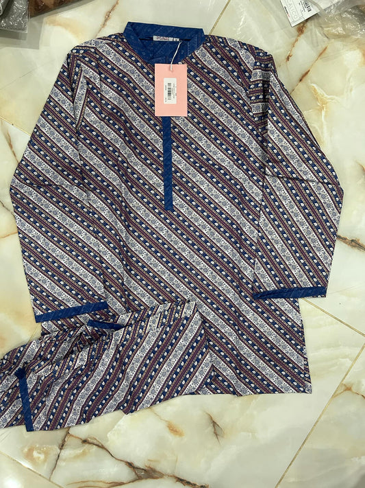 al karam 02 pcs stitch suit / multi blue