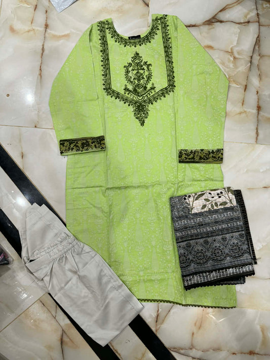 J. 03 PC STITCH SUIT / GREEN