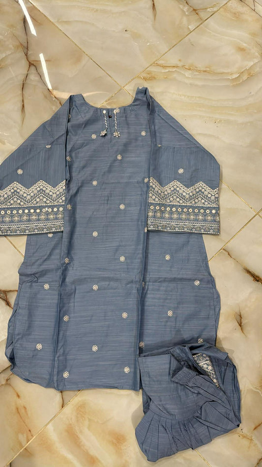 AL KARAM 02 PC STITCH SUIT / GREY