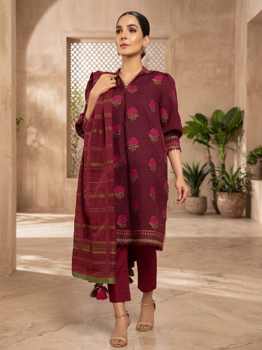 AL-KARAM EMB LUXURY LAWN 3PC UNSTITCH