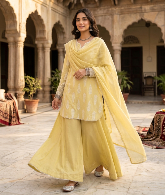 SAPPHIRE 03PC  STITCH EMB FORMAL SHARARA