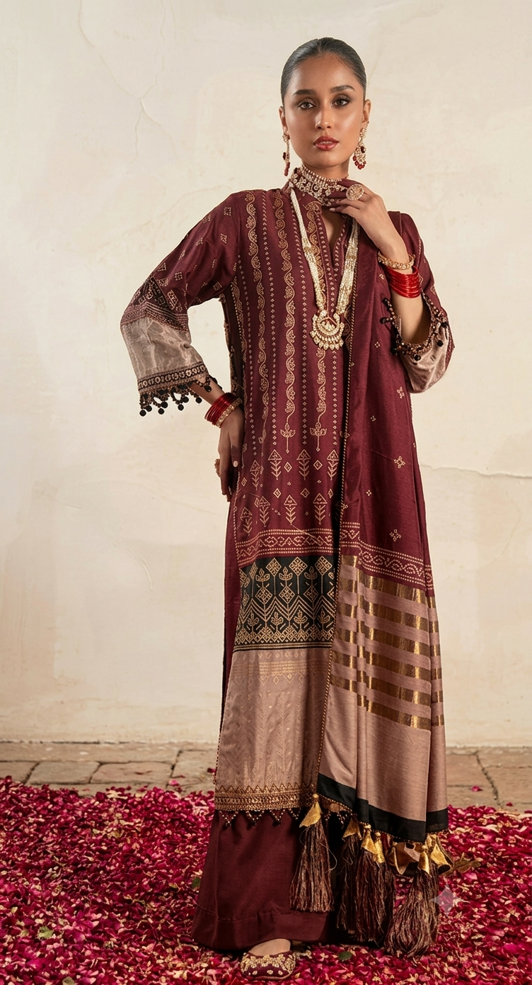 ALKARAM UNSTITCH 03PC PRINTED EMBROIDERY