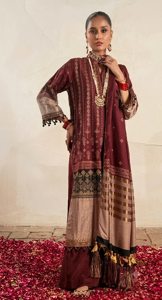 ALKARAM UNSTITCH 03PC PRINTED EMBROIDERY