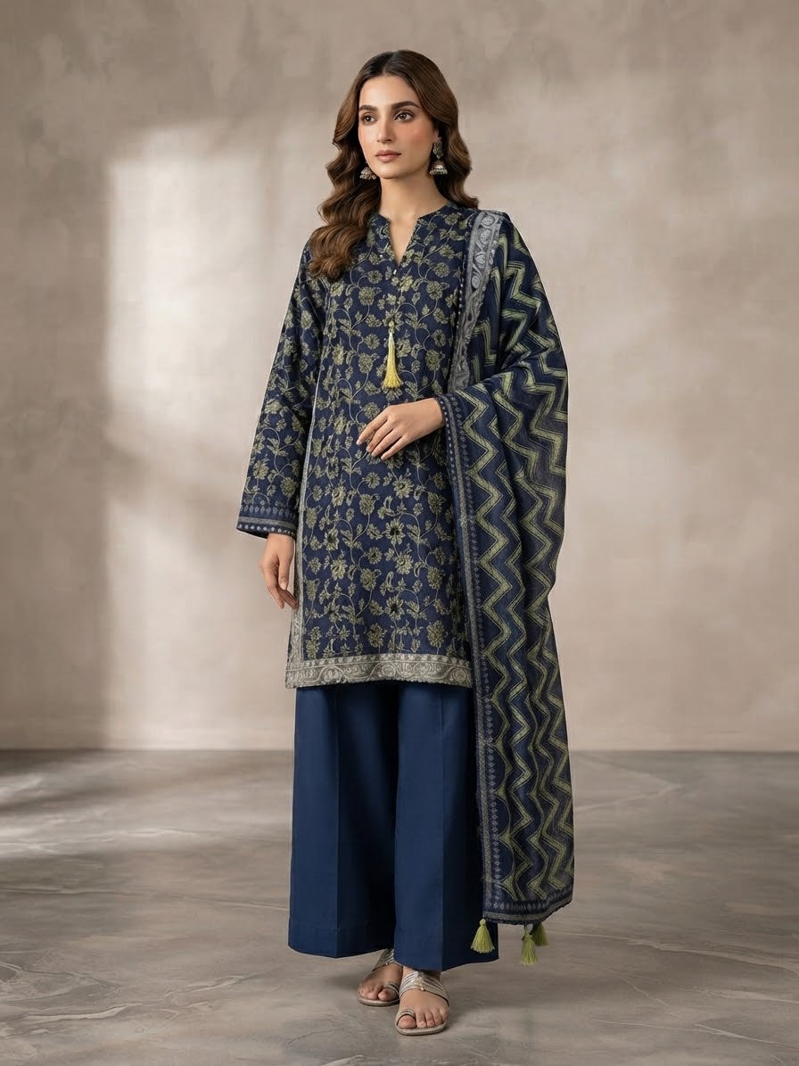 KHAADI 3PC STITCH HAND EMBELISHED EMB LAWN
