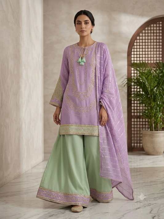 GULL AHMED 3pc EMB FORMAL HEAVY LUXURY SHARARA