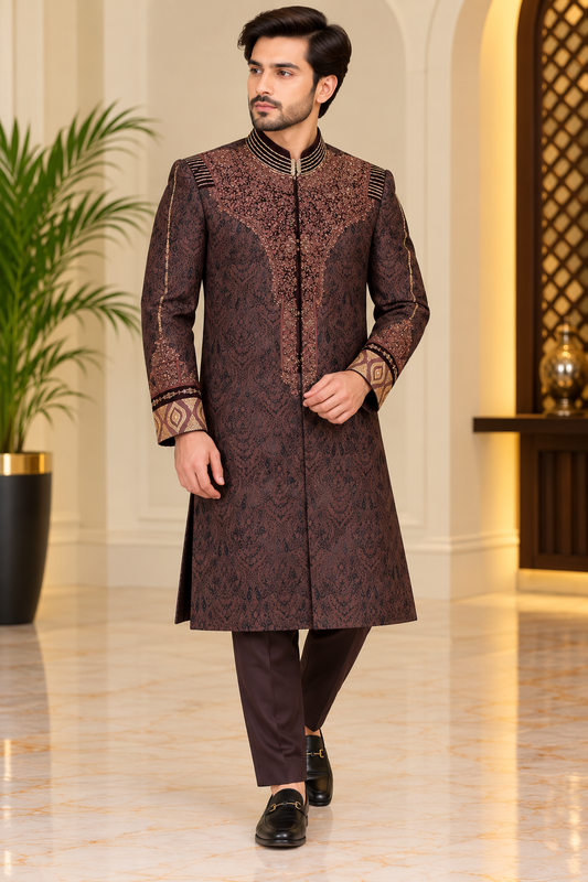 Almirah men's stitched special fancy sherwani, size M