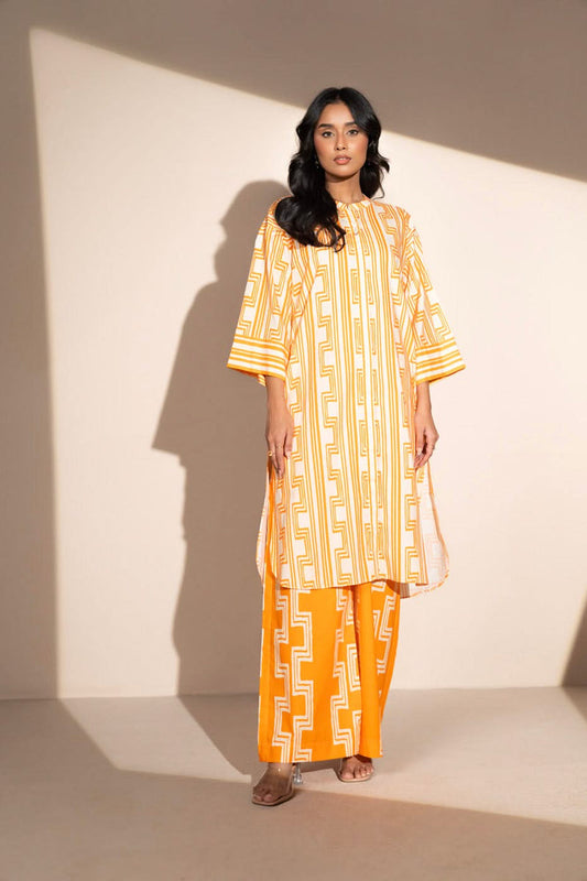 AL KARAM 02 PC STITCH SUIT / ORANGE