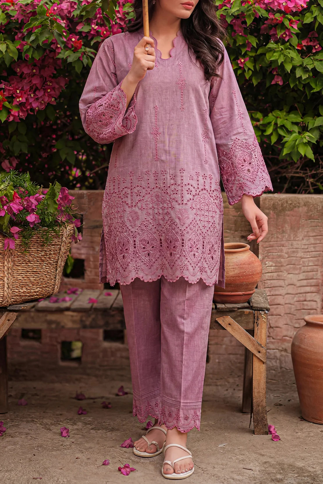 SAYA 02 PC STITCH SUIT /HEAVY CHIKEN KARI FORMAL-1294