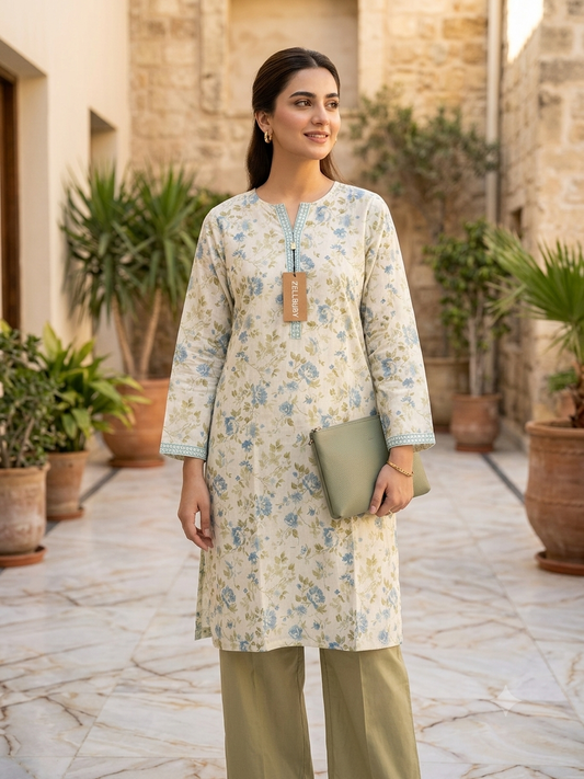 ZELLBURY 02 PC STITCH SHIRT TROUSER / CREAMY 0090781
