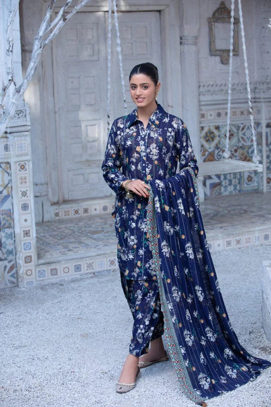 TAWAKAL EHALA 03 PC STITCH SUIT / NAVY BLUE D-8238