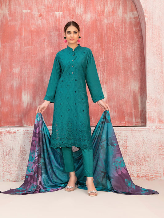 TAWAKAL 03 PC STITCH SUIT / SEA GREEN D-9413