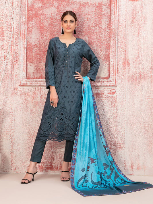 TAWAKAL 03 PC STITCH SUIT / NAVY BLUE D-9416
