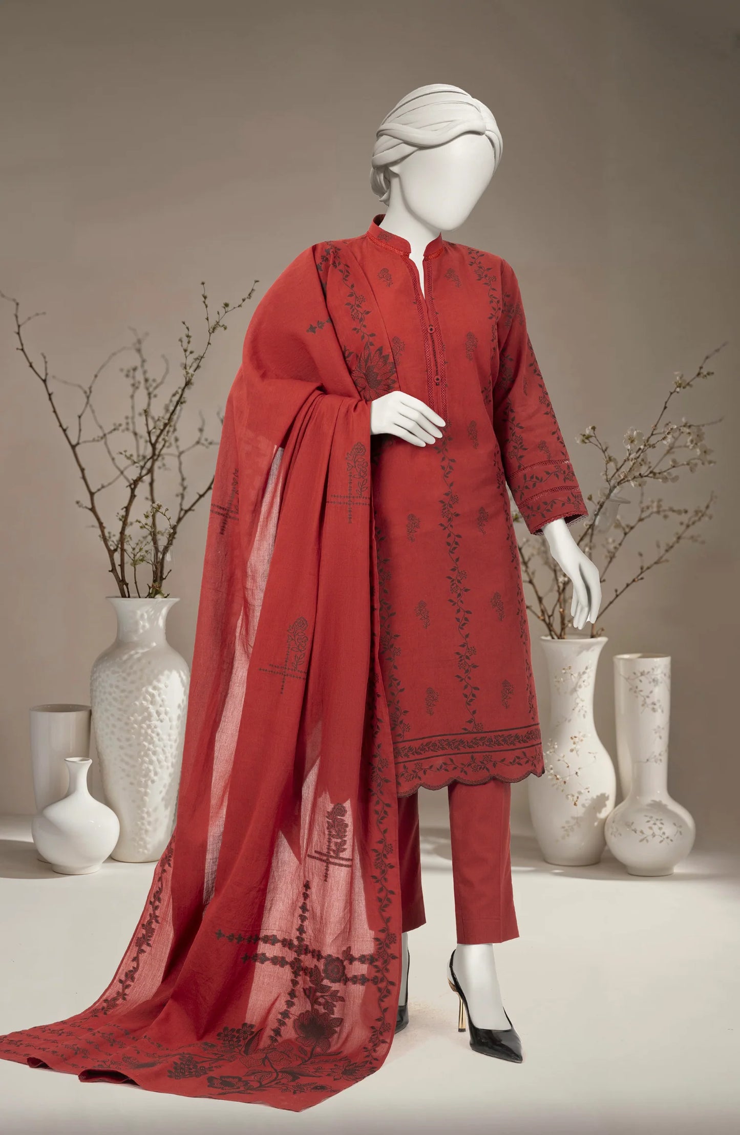 MTJ 3pc STITCH /GARNET RED-3838