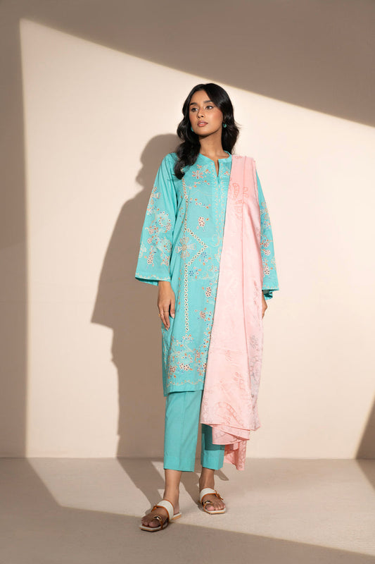 AL KARAM 02 PC STITCH SHT+DUPATA / SEA GREEN