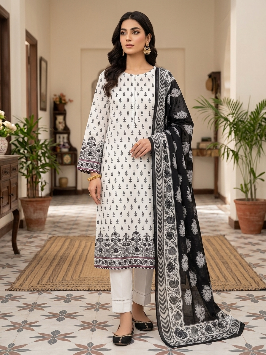 Zellbury 2pc STITCH SHIRT DUPPATA 0090791