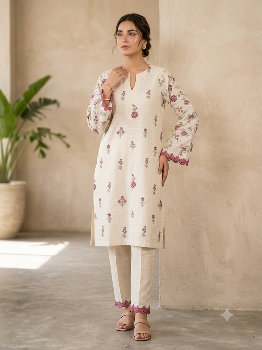 KHAADI 2PC EMB LAWN