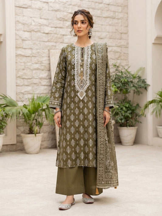 Khaadi 3 Piece Stitched Hand Embellished Embroidered Lawn Suit