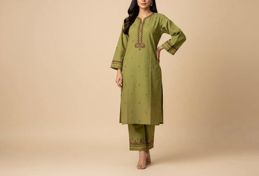 saya 02 pc stitch suit / sage green -