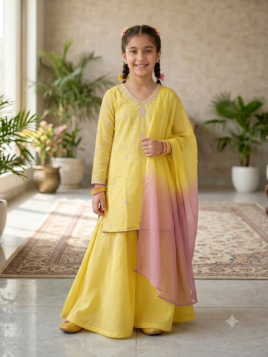 ZELLBURY 03PC STITCH/FORMAL YELLOW