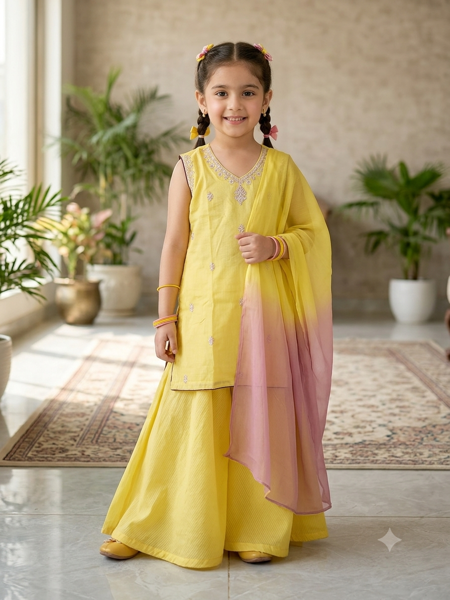 ZELLBURY 03PC STITCH/FORMAL YELLOW