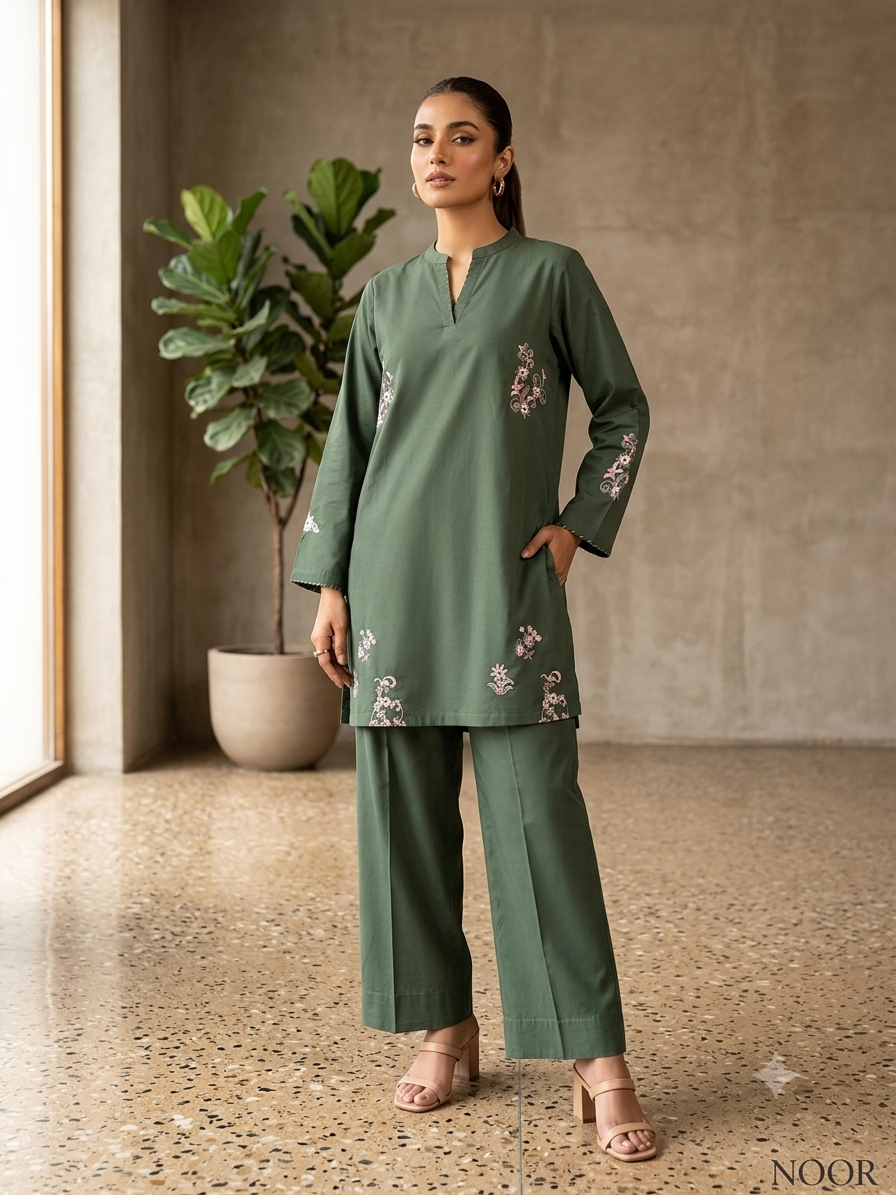 SAYA 02PC STITCH GREEN 1594