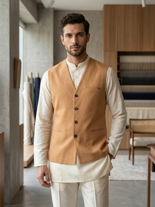 AL MIRAH 1 PC WAISTCOT LIGHT BROWN