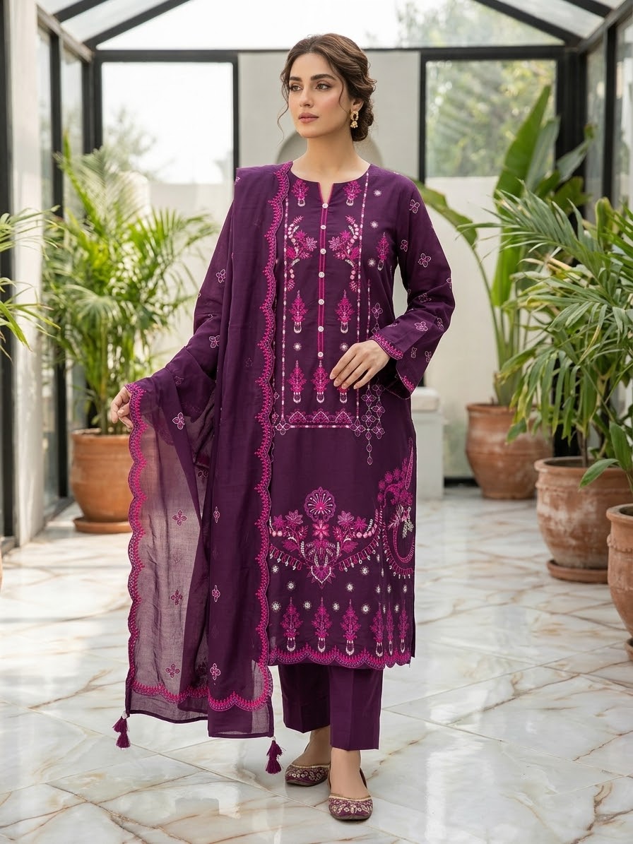 AL KARAM 03 PC heavy chicken kari STITCH SUIT