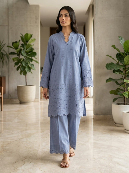 Saya 2PC stitched formal suit 1343 with heavy chikankari