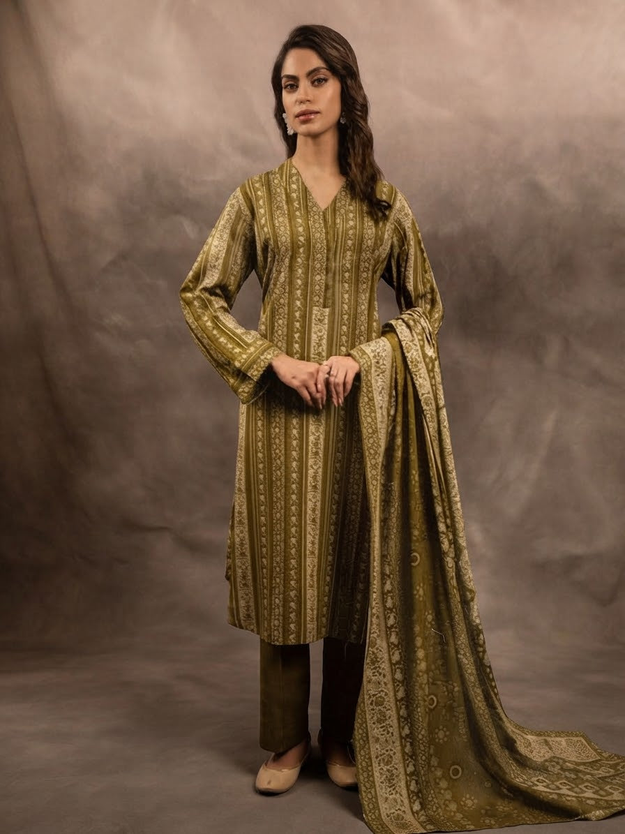 NISHAT 03 PC UNSTITCH linen