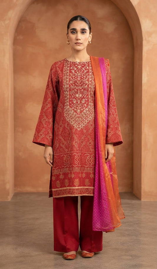 BEECHTREE 03PC UNSTITCH KHADDAR/