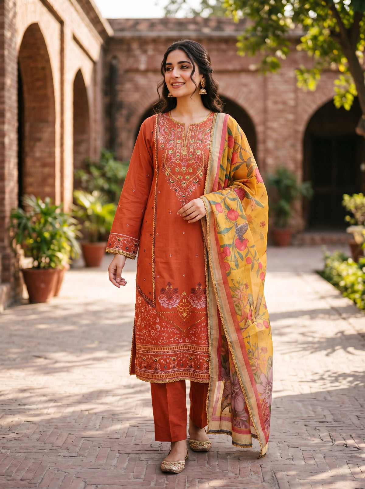 BONANZA SATRANGI 3PC STITCH BRIDAL HEAVY FORMAL EMB