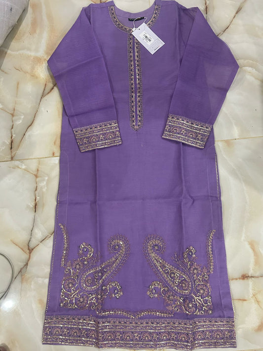 ALKARAM  LADIES SHIRT/PURPLE