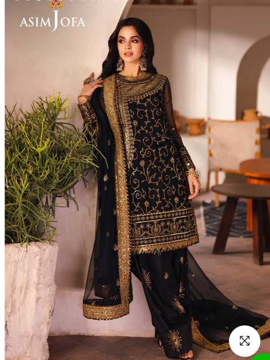 ASIM JOFA AJHE-04 EMBROIDERED SILK 3 PCS