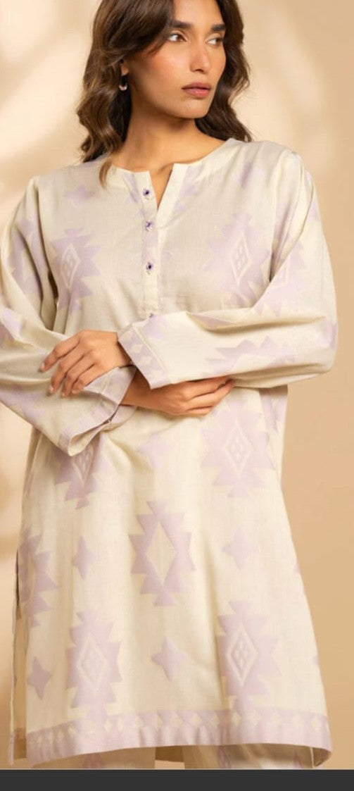 ALKARAM LAWN 02 PC STITCH SUTI / OFF WHITE