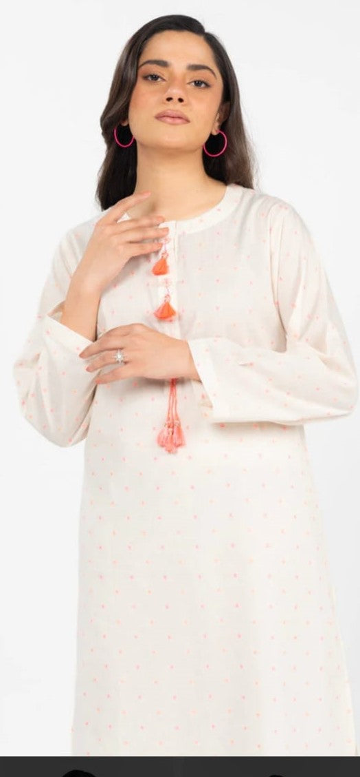 ALKARAM LAWN 02 PC STIRCH SUIT / CREAM
