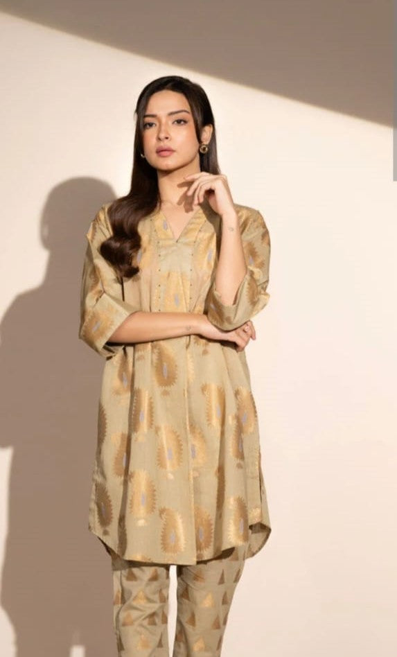 AL KARAM LAWN 02 PC STITCH SUIT / BROWN