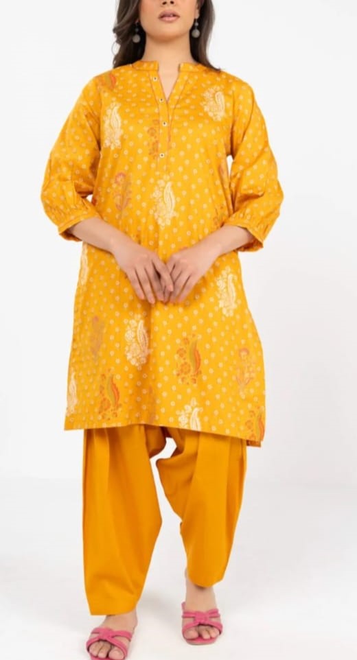 ALKARAM LAWN 02 PC STITCH SUIT / YELLOW