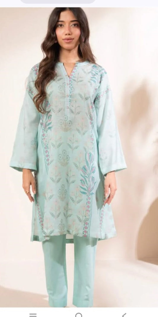 ALKARAM LAWN 02 PC STITCH SUIT /LIGHT BLUE