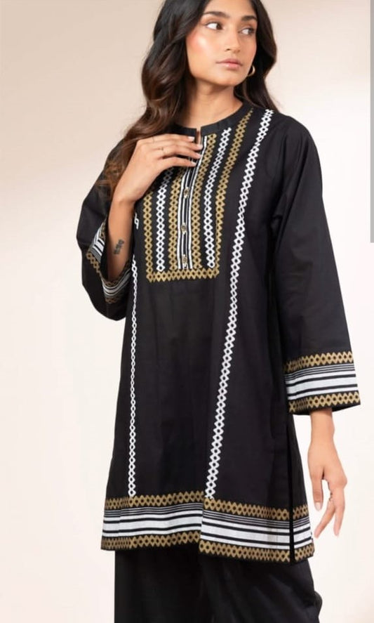 ALKARAM LAWN 02 PC STITCH SUIT / BLACK
