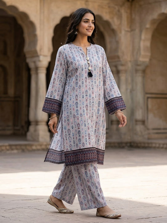 Gul Ahmed 2-Piece Stitched Hand-Embellished Khaddar Suit