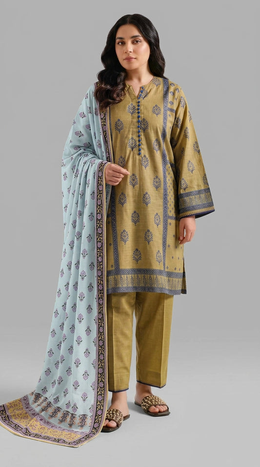 SAYA 03 PC STITCH SUIT / MUSTARD -773