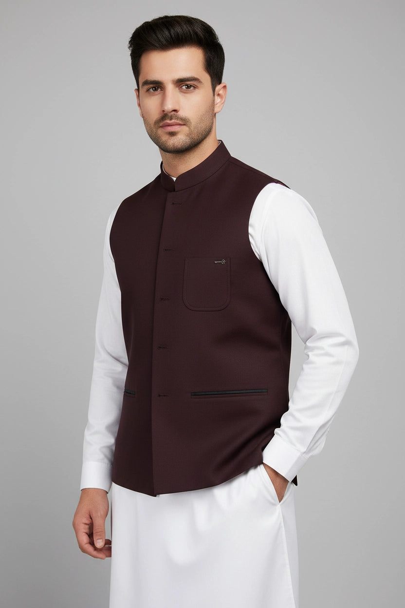 ALMIRA 01 PC WASTCOAT / MAROON