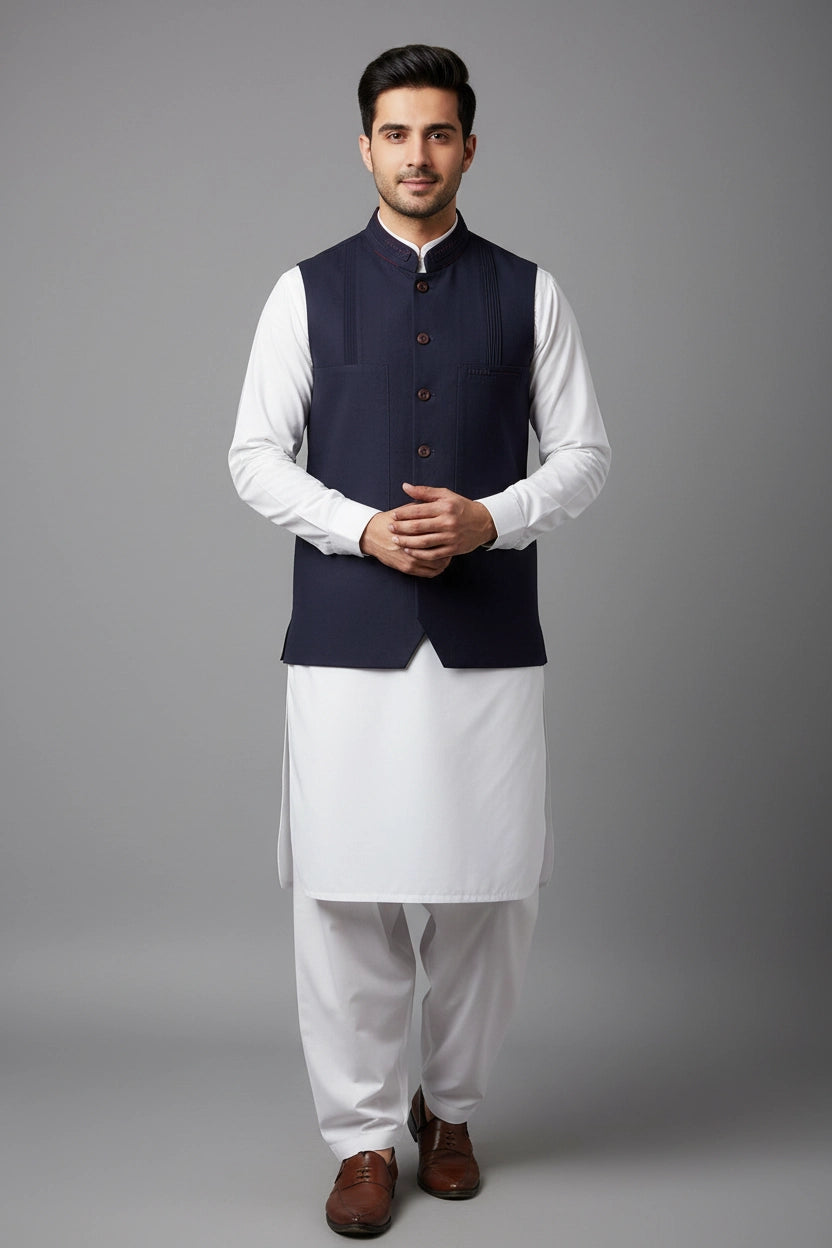 ALMIRA 01 PC WASTCOAT / NAVY BLUE
