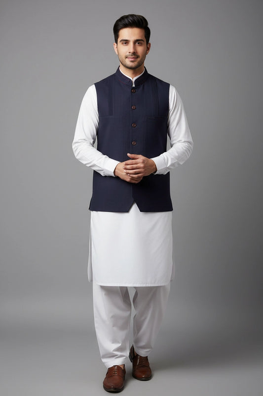 ALMIRA 01 PC WASTCOAT / NAVY BLUE