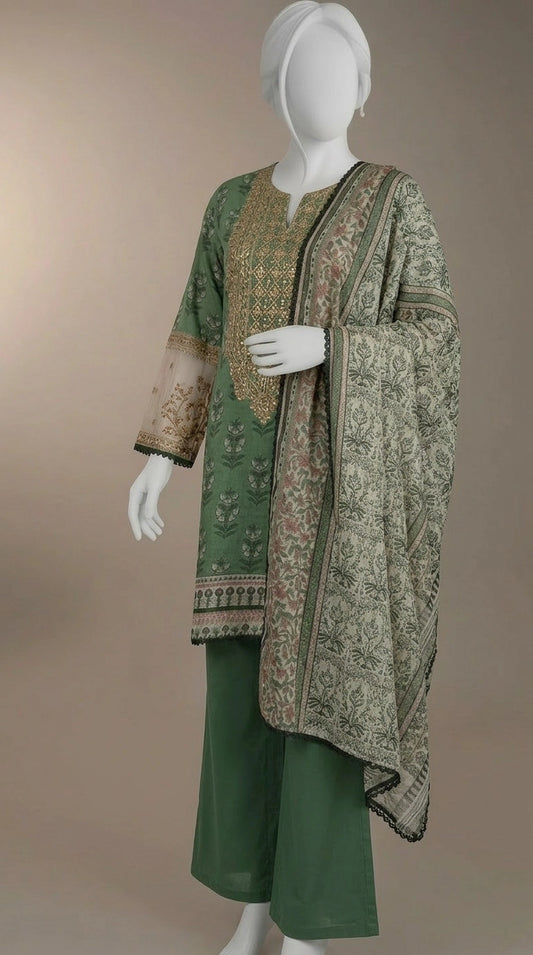 J. 03 PC STITCH SUIT / GREEN