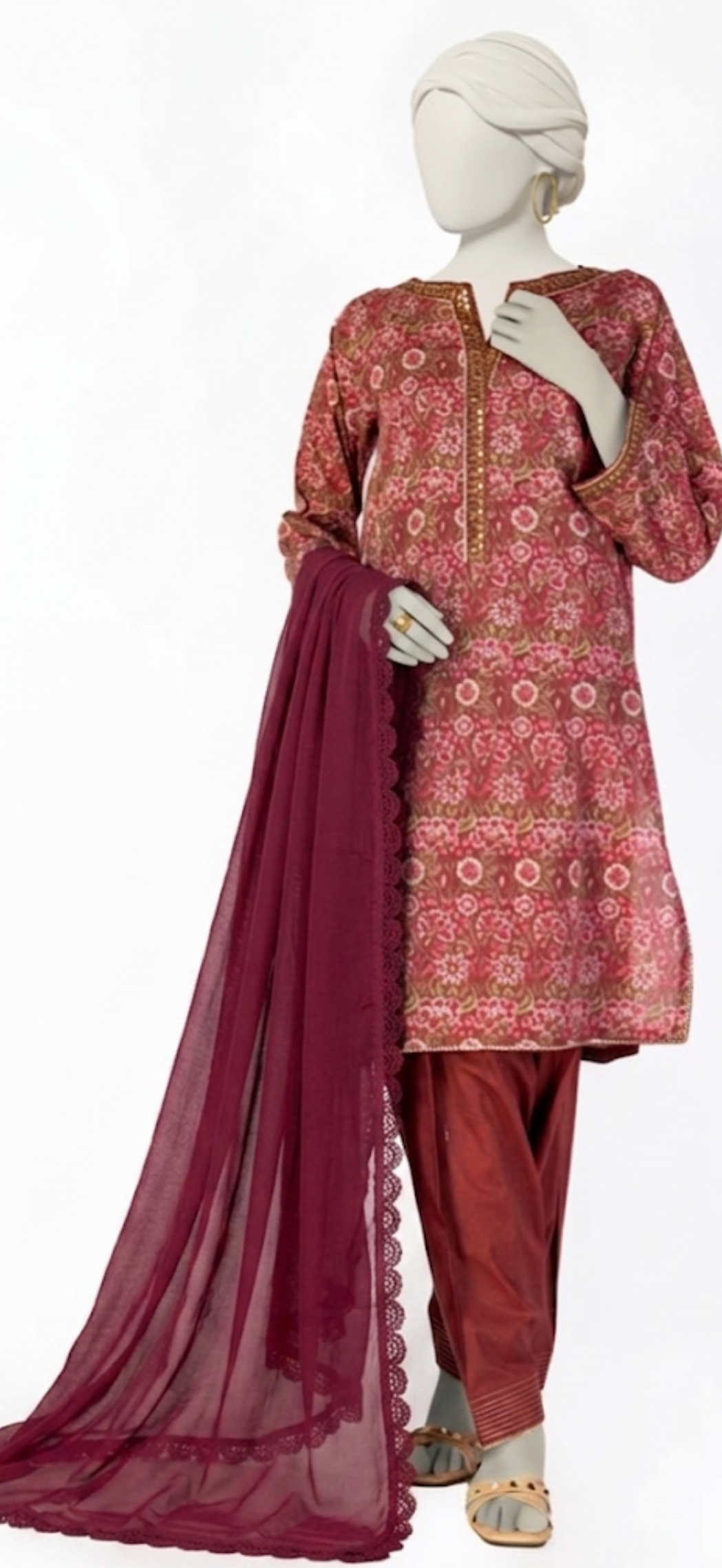 J. 03PC STITCH/MAROON FLORA-021