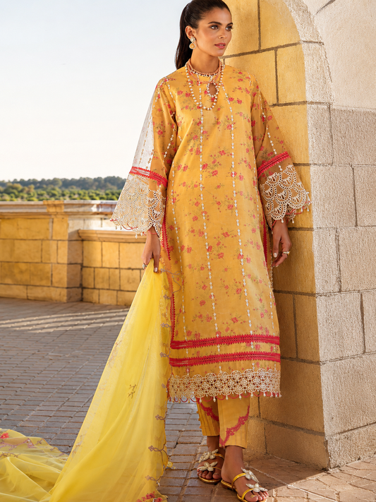 ALKARAM 03PC UNSTITCH/OCHRE-04A-23